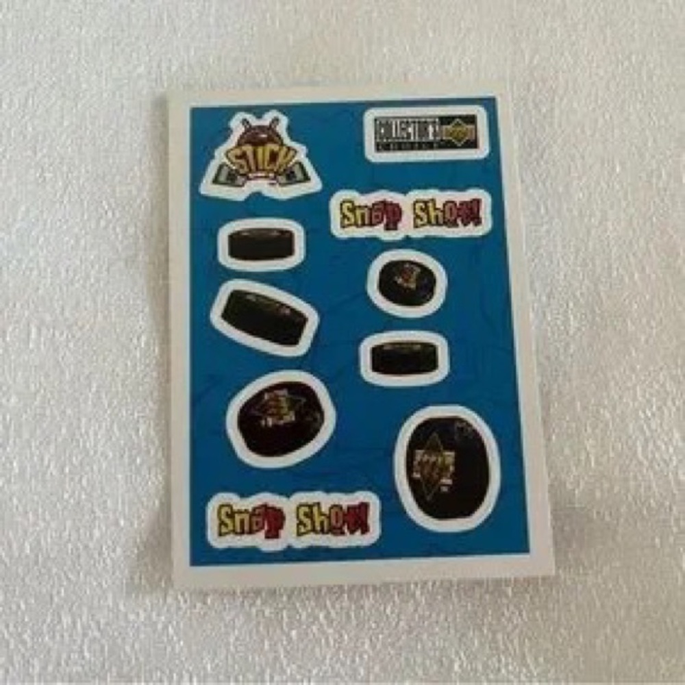 Sticker Sheet with Black and Blue Graphics